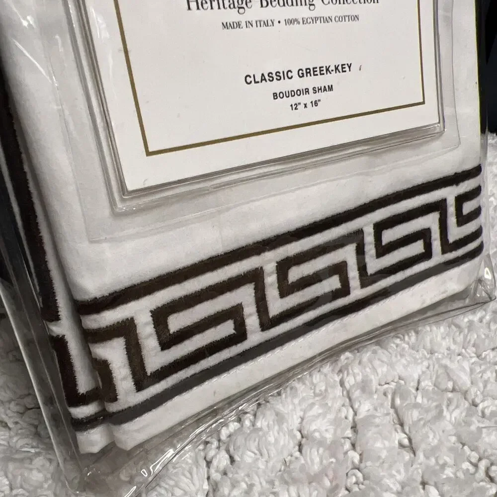 Williams Sonoma Chambers Heritage Bedding Classic Greek-Key Boudoir Sham 12x16”
